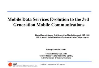 Mobile Data Services Evolution to the 3rd Generation Mobile Communications
