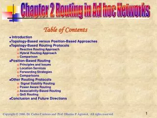 Chapter 2 Routing in Ad hoc Networks