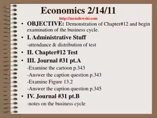 Economics 2/14/11 mrmilewski