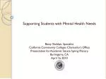 Supporting Students with Mental Health Needs Betsy Sheldon, Specialist - slide 1