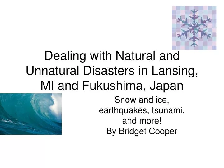 dealing with natural and unnatural disasters in lansing mi and fukushima japan
