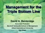 Management for the Triple Bottom Line - slide 1