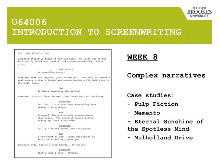 u64006 introduction to screenwriting