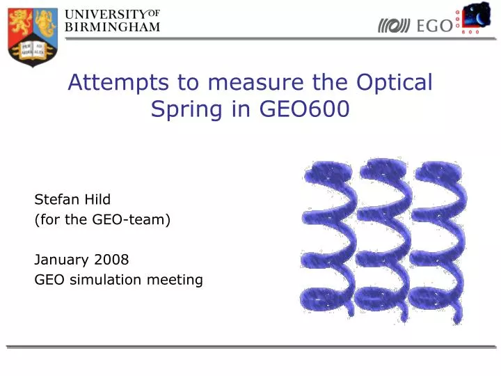 attempts to measure the optical spring in geo600