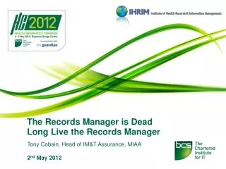 The Records Manager is Dead Long Live the Records Manager