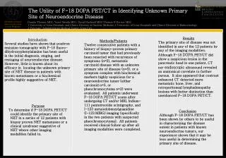 The Utility of F-18 DOPA PET/CT in Identifying Unknown Primary Site of Neuroendocrine Disease