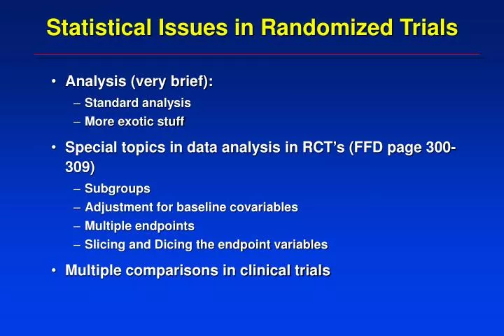 statistical issues in randomized trials