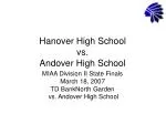 Hanover High School vs. Andover High School
