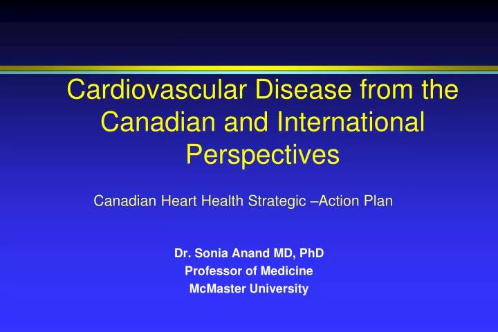cardiovascular disease from the canadian and international perspectives