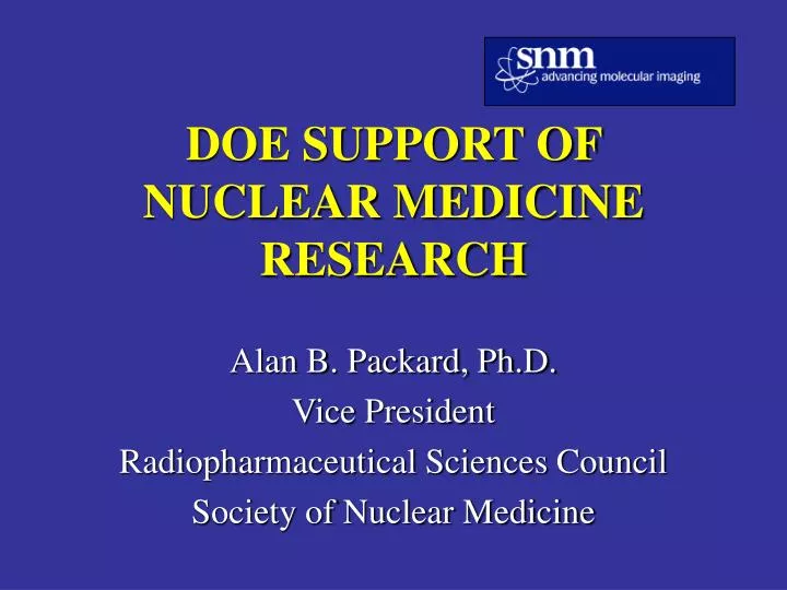 doe support of nuclear medicine research