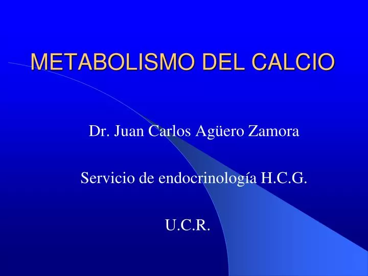 metabolismo del calcio
