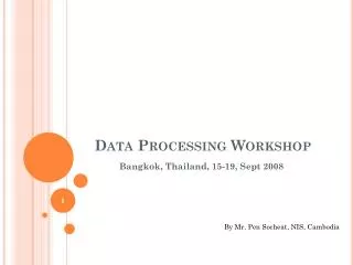 Data Processing Workshop