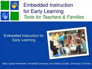 Embedded Instruction for Early Learning