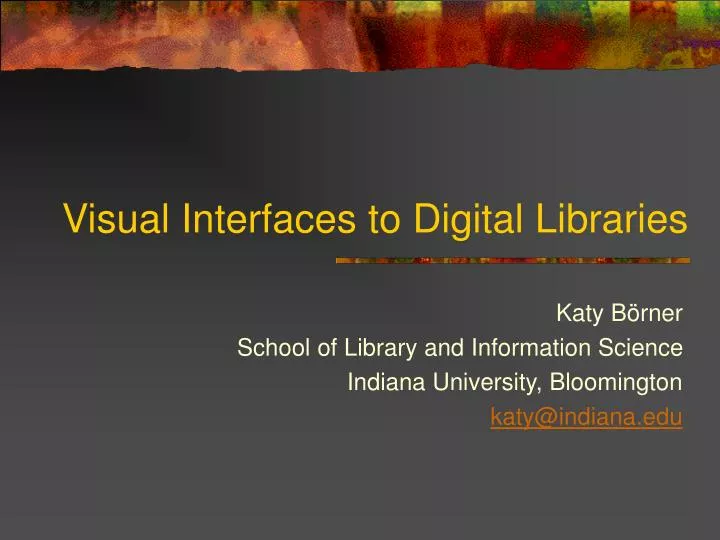 visual interfaces to digital libraries