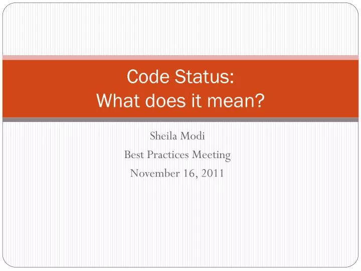 code status what does it mean