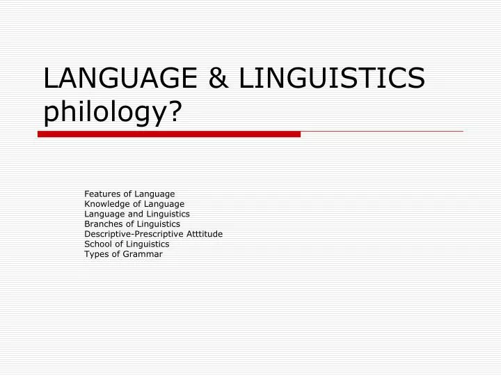 language linguistics philology