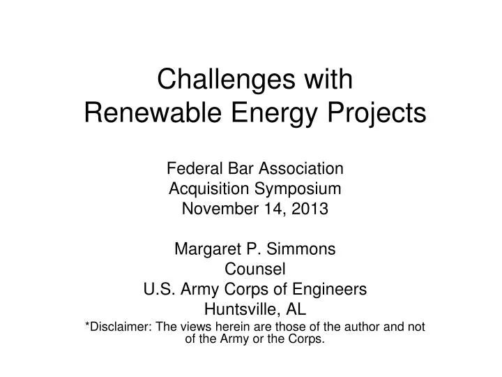 challenges with renewable energy projects