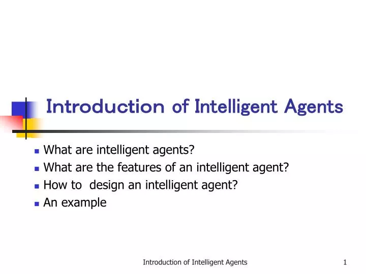 of intelligent agents