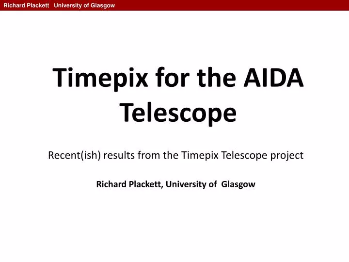timepix for the aida telescope