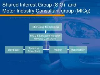 Shared Interest Group (SIG) and Motor Industry Consultant group (MICg)