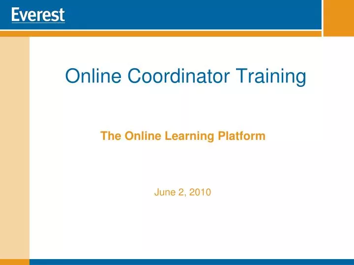 online coordinator training