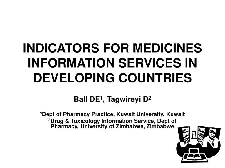 indicators for medicines information services in developing countries