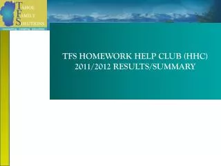 TFS HOMEWORK HELP CLUB (HHC) 2011/2012 RESULTS/SUMMARY