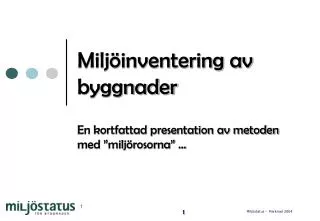 milj inventering av byggnader