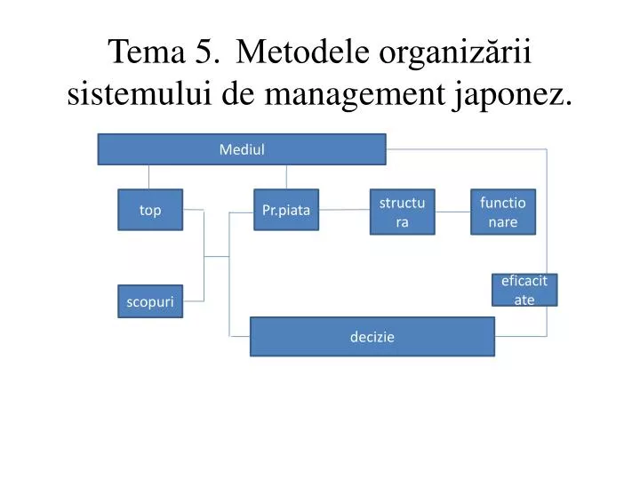 tema 5 metodele organiz rii sistemului de management japonez