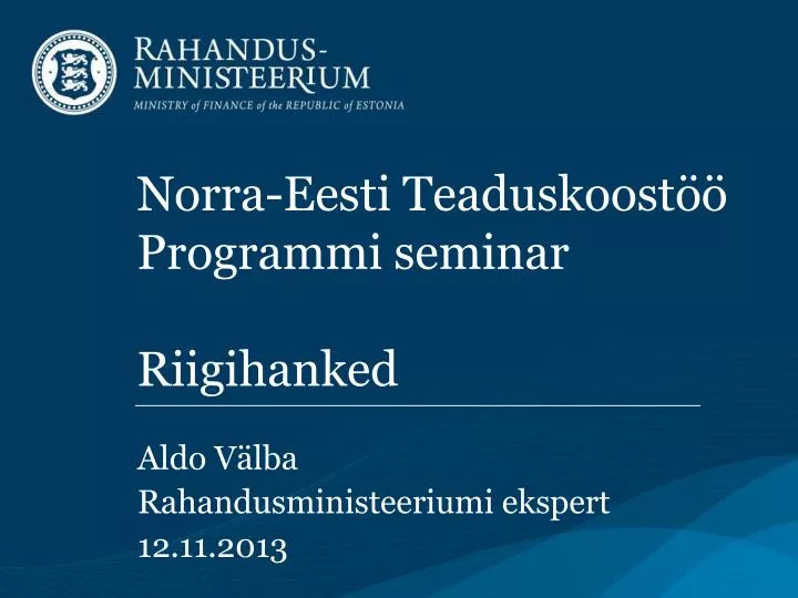 norra eesti teaduskoost programmi seminar riigihanked