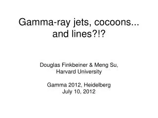 Gamma-ray jets, cocoons... and lines?!?