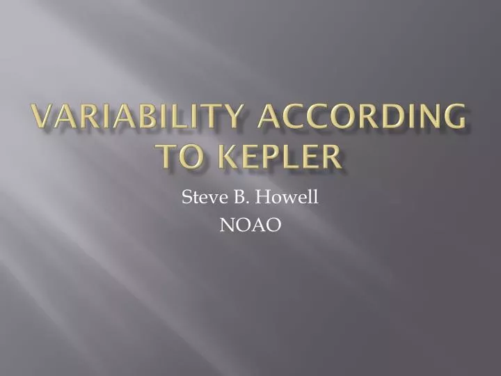 variability according to kepler