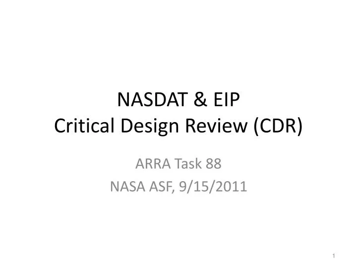 nasdat eip critical design review cdr