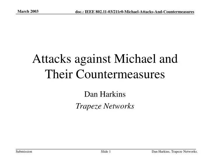 attacks against michael and their countermeasures
