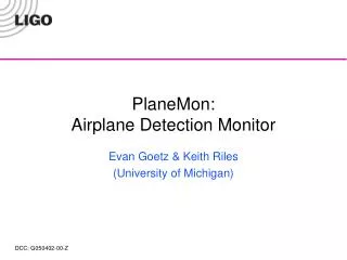 PlaneMon: Airplane Detection Monitor