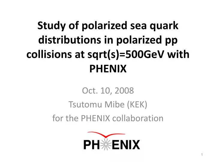 study of polarized sea quark distributions in polarized pp collisions at sqrt s 500gev with phenix