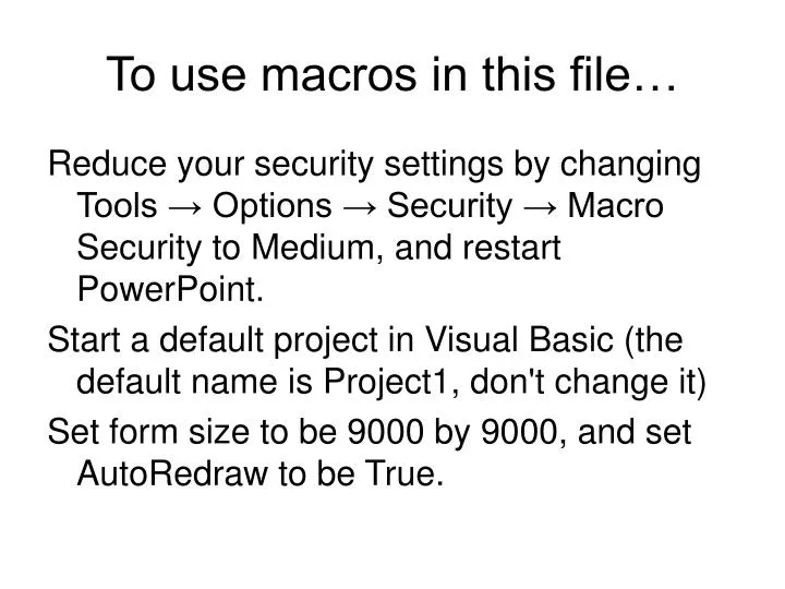 to use macros in this file