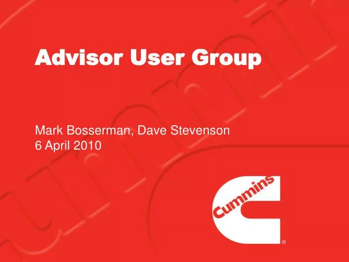advisor user group