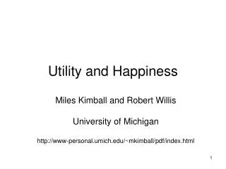 Utility and Happiness