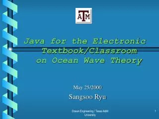 Java for the Electronic Textbook/Classroom on Ocean Wave Theory