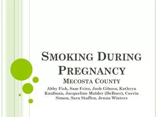 Smoking During Pregnancy Mecosta County