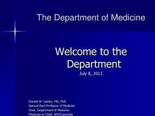 The Department of Medicine