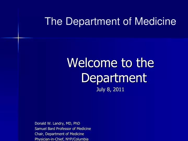 the department of medicine