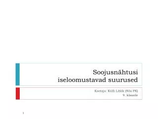 soojusn htusi iseloomustavad suurused