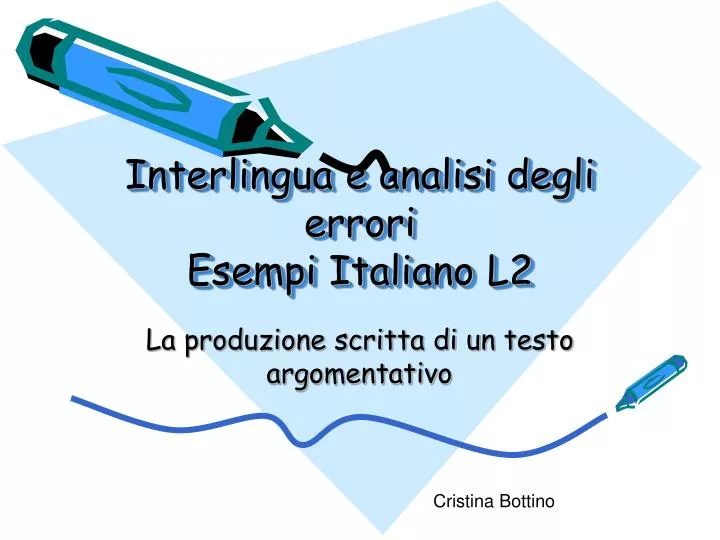 interlingua e analisi degli errori esempi italiano l2