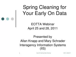 Spring Cleaning for Your Early On Data