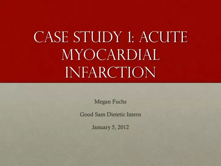 myocardial infarction case study example