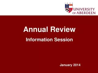 Annual Review Information Session