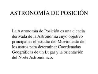 astronom a de posici n