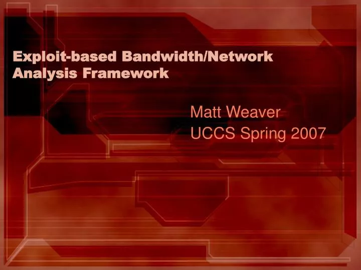 matt weaver uccs spring 2007